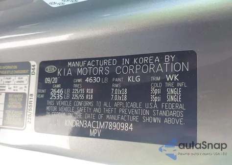 2021 Kia Sportage Ex from USA, damaged, VIN KNDPN3AC1M7890984